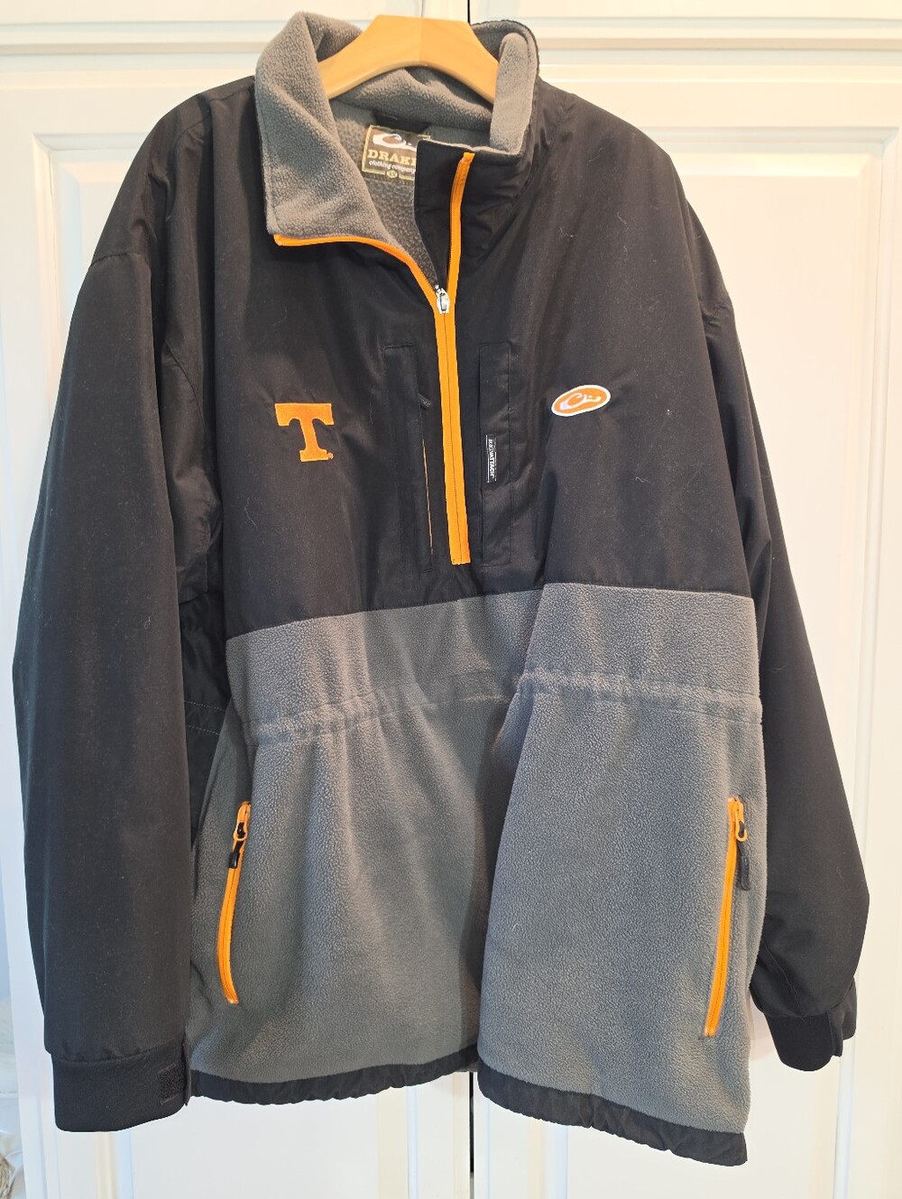 Drake Tennessee Volunteers Black and Gray Fleece Quarter Zip Size 3XL